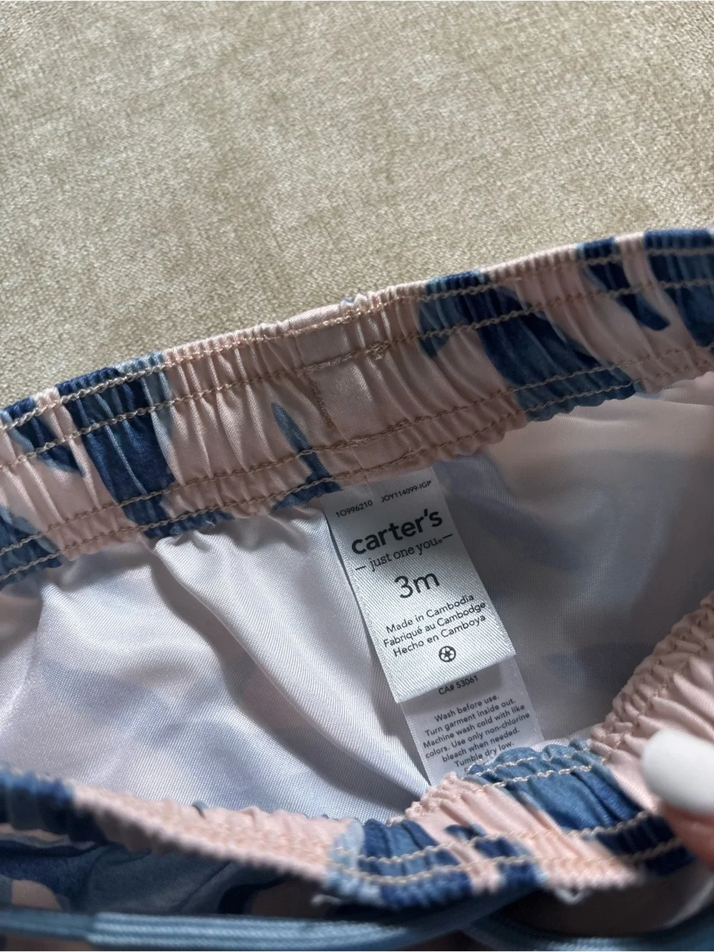 Carter's Blue Whale Print Kids Swim Trunks